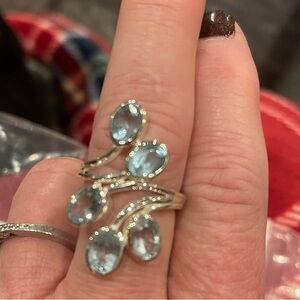 Stunning Genuine Blue Topaz Ring